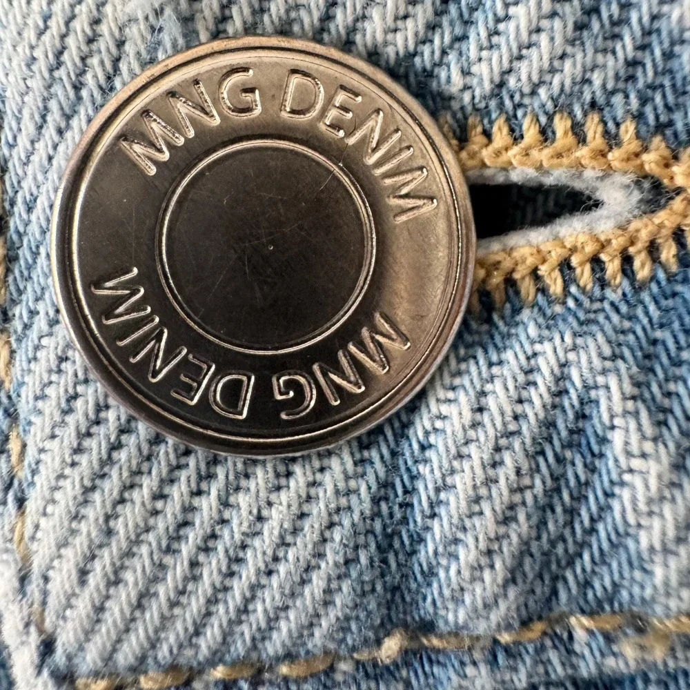 Mango MNG Denim Mens Size 34‎ Light Wash Blue  Pleated Relaxed Fit Cotton Shorts